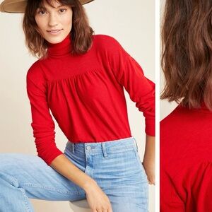 Maeve Gathered Turtleneck Sweater